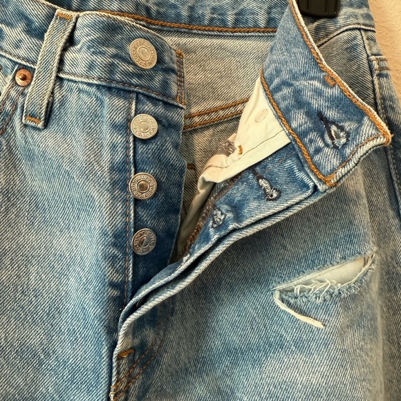 Levi's Light Blue Distressed Slim Jeans - Picture 6 of 8